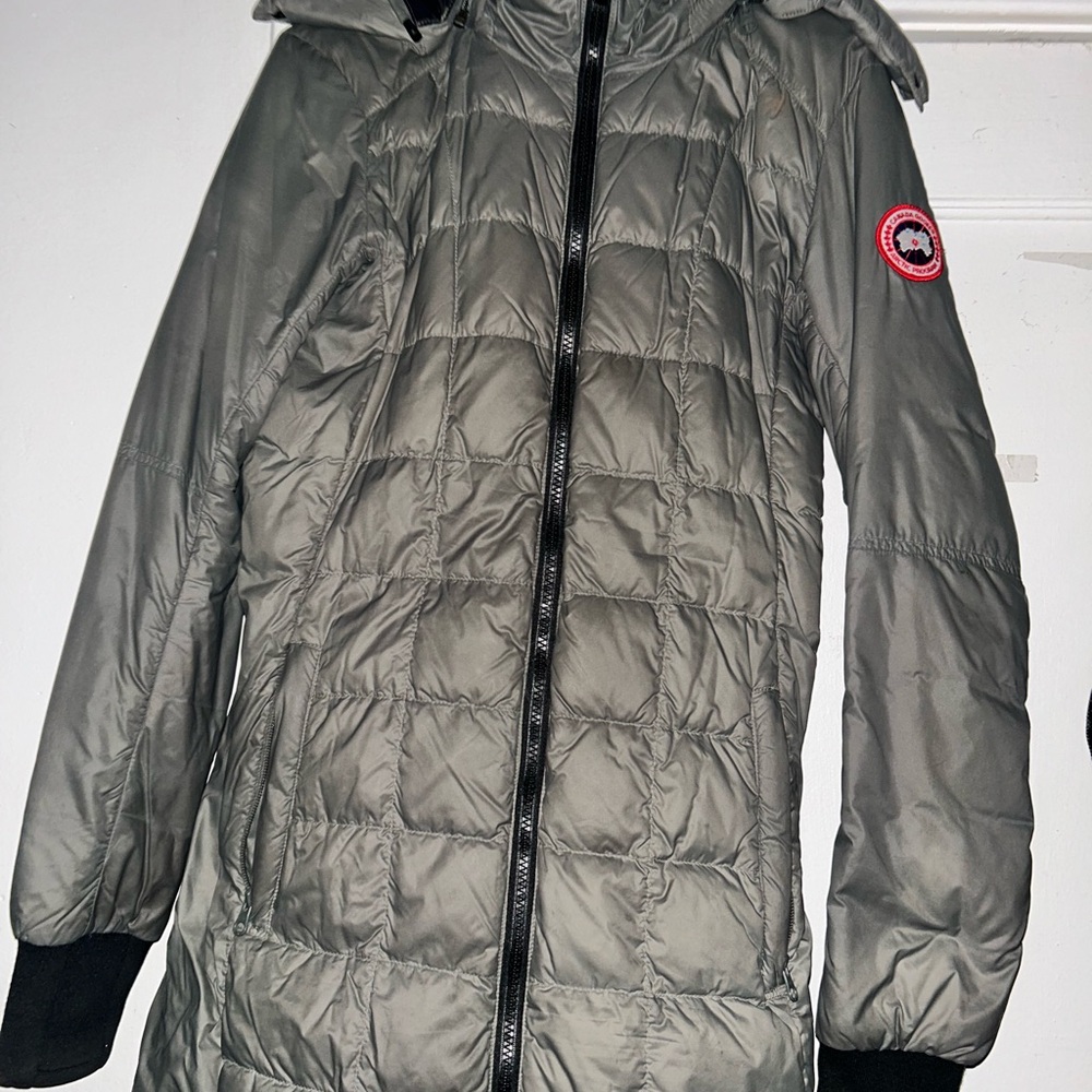 Canada Goose Gray Jacket with Logo Patch